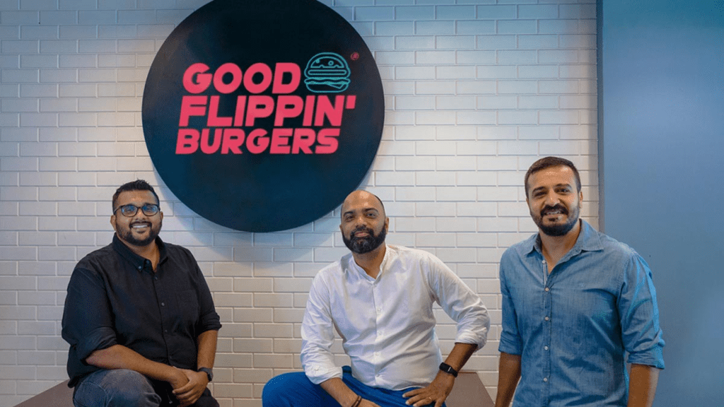 Sijo Mathew, Viren Dsilva, Sid Marchant, Co-Founders of Good Flippin’ Burgers