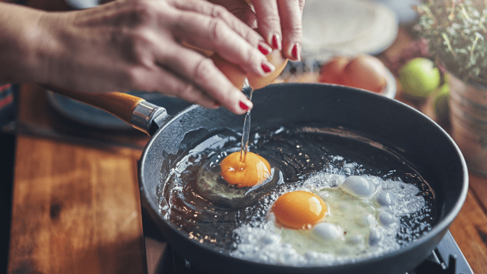 cooking eggs