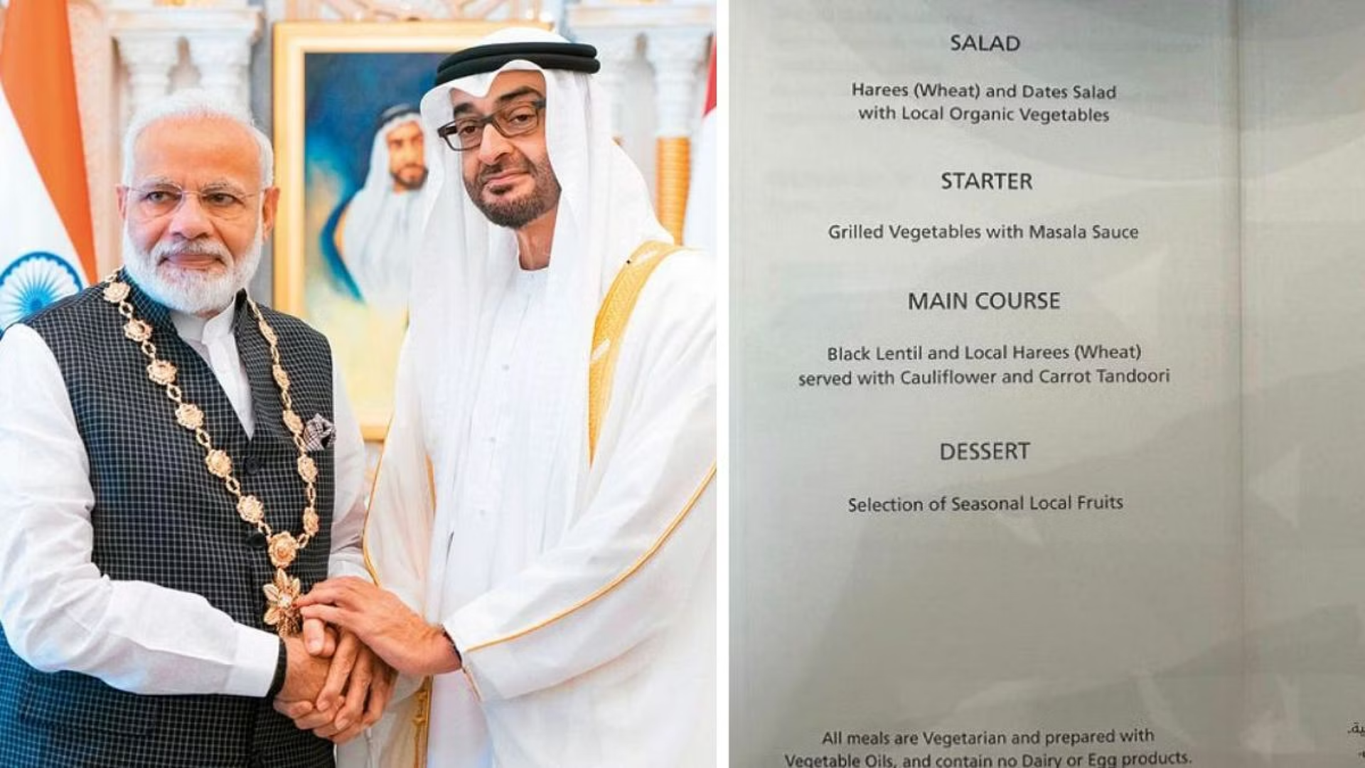 UAE President Hosts Special Vegetarian Banquet For PM Modi; Harees ...