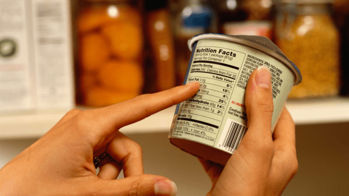 nutrition label