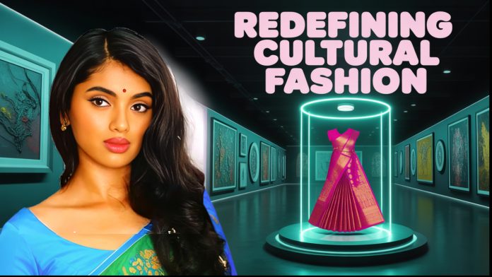 ‘Mean Girls’ Star Avantika Sparks Futuristic Heritage Trend in a Banarasi Saree by Amit Aggarwal Image of Avantika