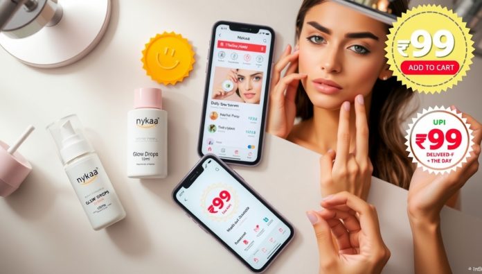 Beauty on a Budget: How E-Commerce Is Fueling the Rise of ₹99 Serums and No-Makeup Skincare Image of Nykaa